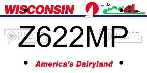 Z622MP Wisconsin License Plate