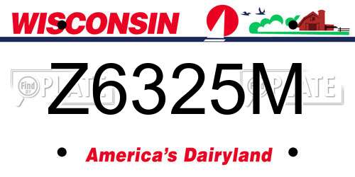 Z6325M Wisconsin License Plate