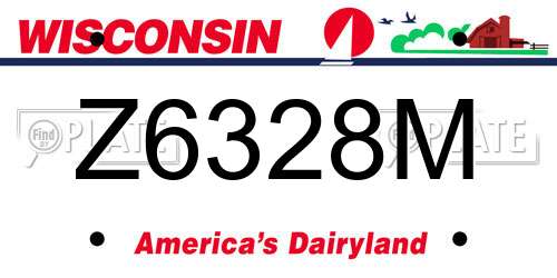 Z6328M Wisconsin License Plate