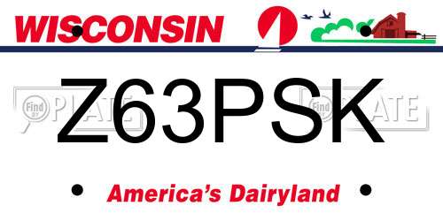 Z63PSK Wisconsin License Plate