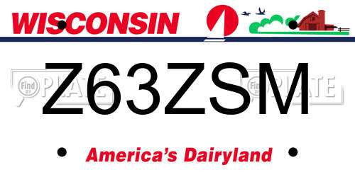 Z63ZSM Wisconsin License Plate