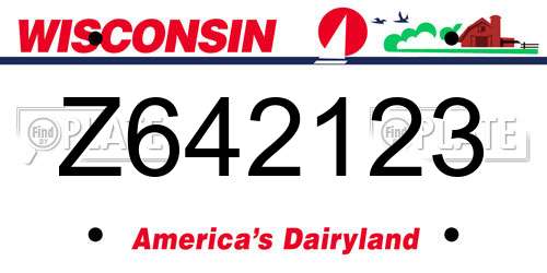Z642123 Wisconsin License Plate