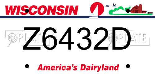 Z6432D Wisconsin License Plate