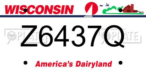 Z6437Q Wisconsin License Plate