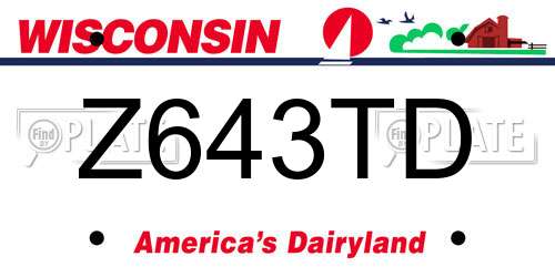 Z643TD Wisconsin License Plate