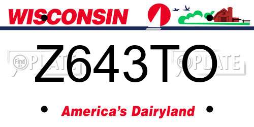 Z643TO Wisconsin License Plate