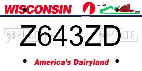 Z643ZD Wisconsin License Plate