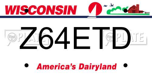 Z64ETD Wisconsin License Plate