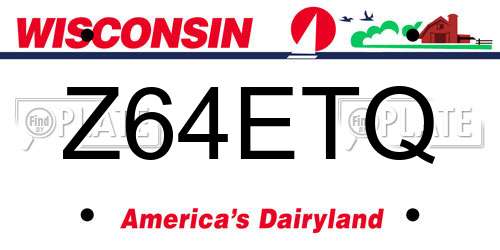 Z64ETQ Wisconsin License Plate