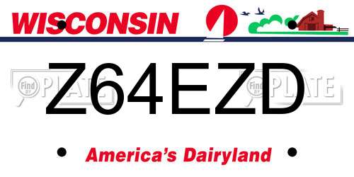 Z64EZD Wisconsin License Plate