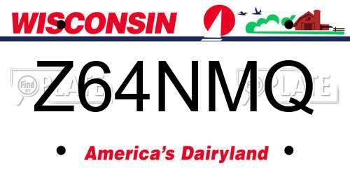Z64NMQ Wisconsin License Plate