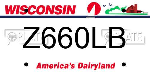 Z660LB Wisconsin License Plate