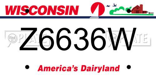 Z6636W Wisconsin License Plate