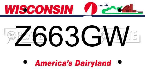 Z663GW Wisconsin License Plate