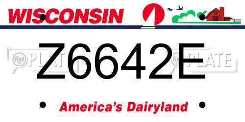 Z6642E Wisconsin License Plate