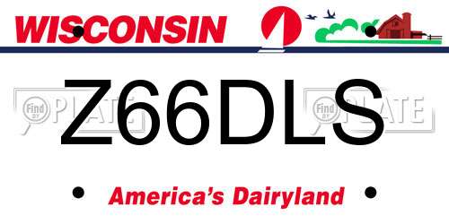 Z66DLS Wisconsin License Plate