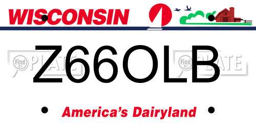 Z66OLB Wisconsin License Plate