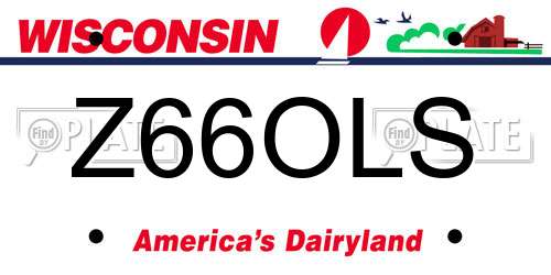 Z66OLS Wisconsin License Plate