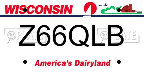 Z66QLB Wisconsin License Plate