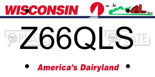 Z66QLS Wisconsin License Plate