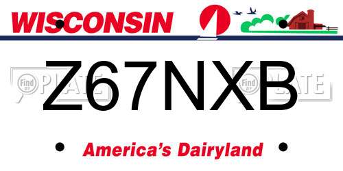 Z67NXB Wisconsin License Plate