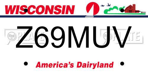 Z69MUV Wisconsin License Plate