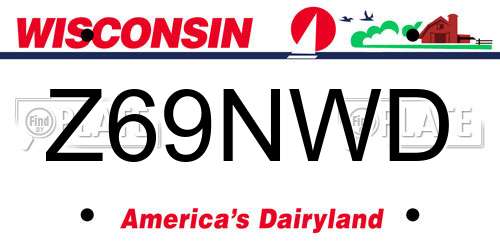 Z69NWD Wisconsin License Plate