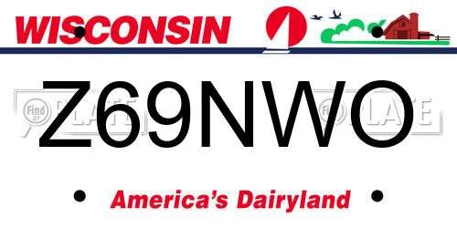 Z69NWO Wisconsin License Plate