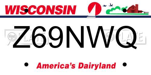 Z69NWQ Wisconsin License Plate