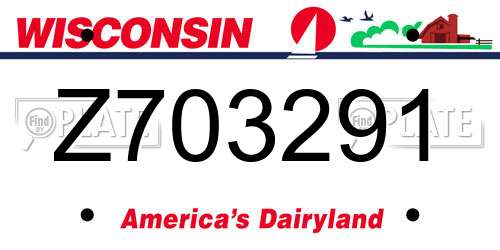 Z703291 Wisconsin License Plate