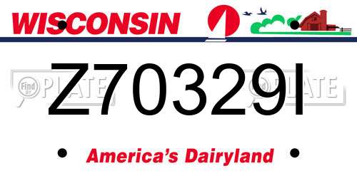 Z70329I Wisconsin License Plate