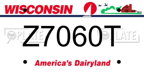 Z7060T Wisconsin License Plate