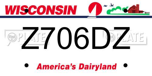 Z706DZ Wisconsin License Plate