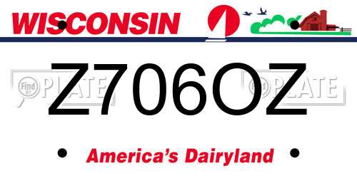 Z706OZ Wisconsin License Plate