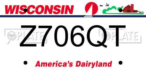 Z706QT Wisconsin License Plate