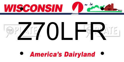 Z70LFR Wisconsin License Plate