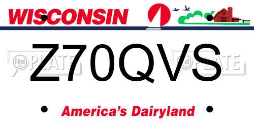 Z70QVS Wisconsin License Plate