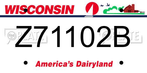 Z71102B Wisconsin License Plate