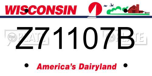 Z71107B Wisconsin License Plate