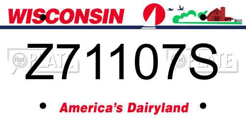 Z71107S Wisconsin License Plate