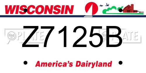 Z7125B Wisconsin License Plate