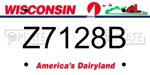 Z7128B Wisconsin License Plate
