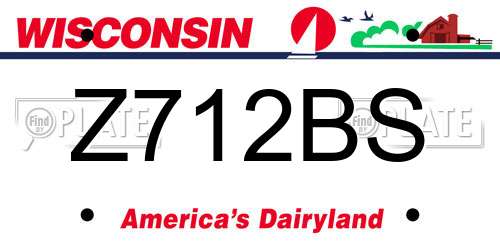 Z712BS Wisconsin License Plate