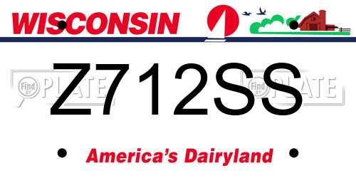 Z712SS Wisconsin License Plate