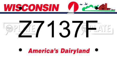 Z7137F Wisconsin License Plate