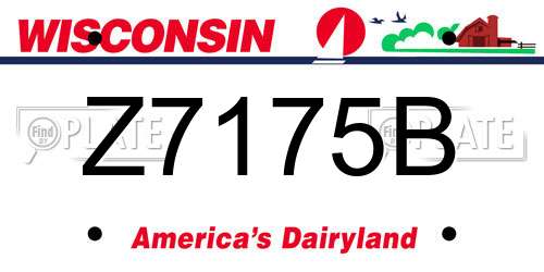 Z7175B Wisconsin License Plate