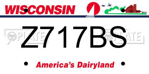 Z717BS Wisconsin License Plate