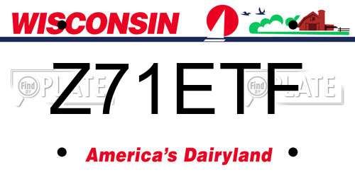 Z71ETF Wisconsin License Plate