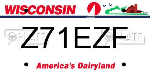 Z71EZF Wisconsin License Plate
