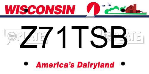 Z71TSB Wisconsin License Plate